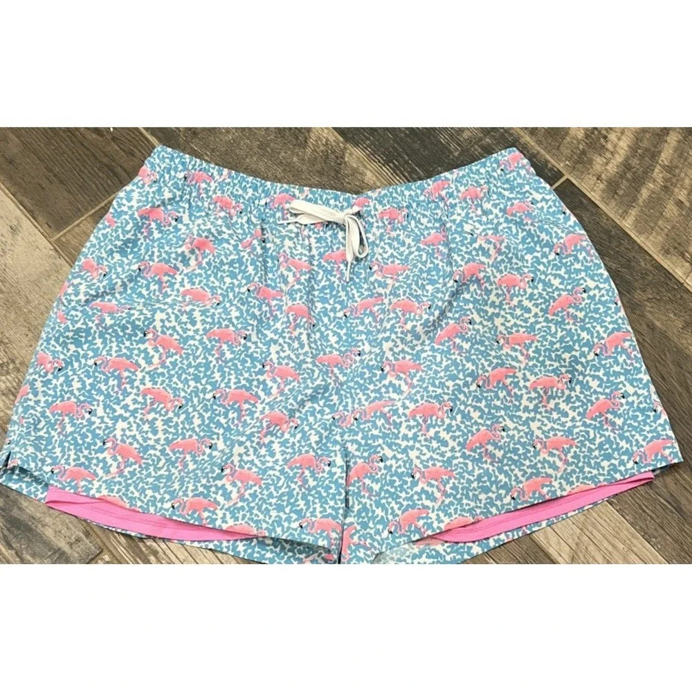 Men's Chubbies Flamingo Patterned Lined Swim Trunks Shorts 4